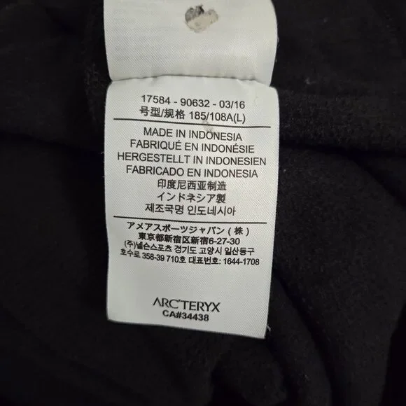 Arc'teryx Men's Large Delta LT Half Zip Waffle Polartec Fleece Black Base Layer - Picture 6 of 8